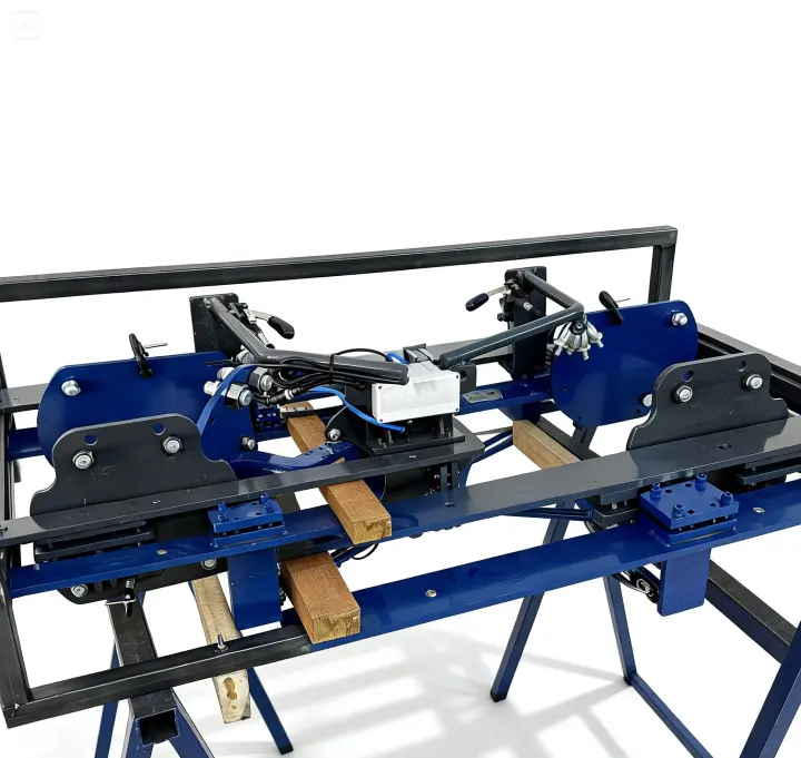 Gabarito para solda robotizada com estrutura azul