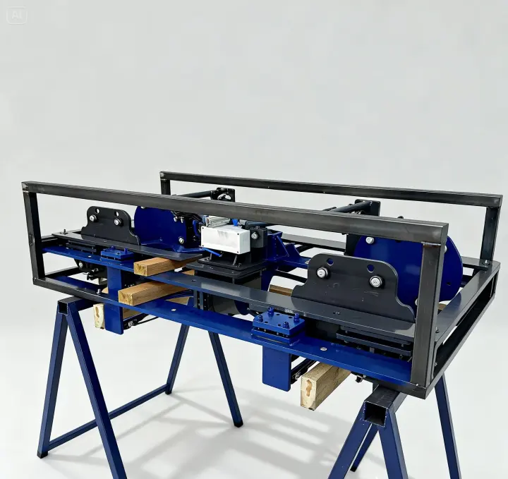 Gabarito para solda robotizada com estrutura azul