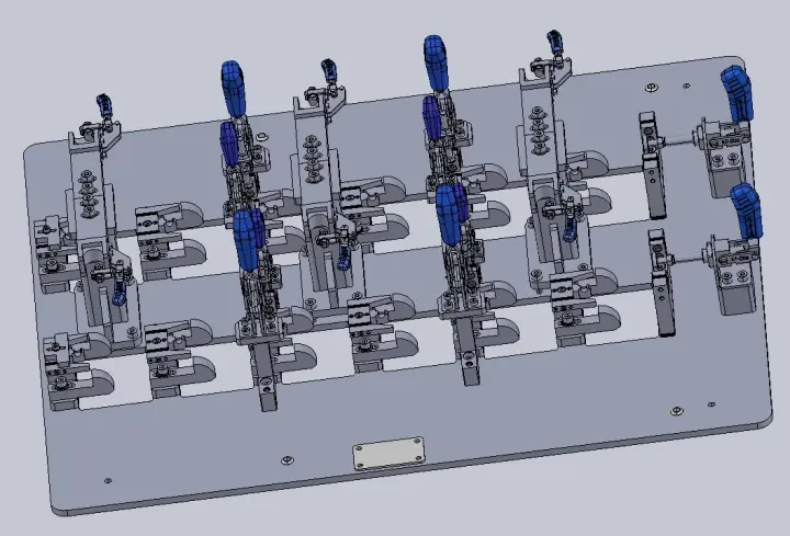 Projeto 3D em CAD de gabarito de solda
