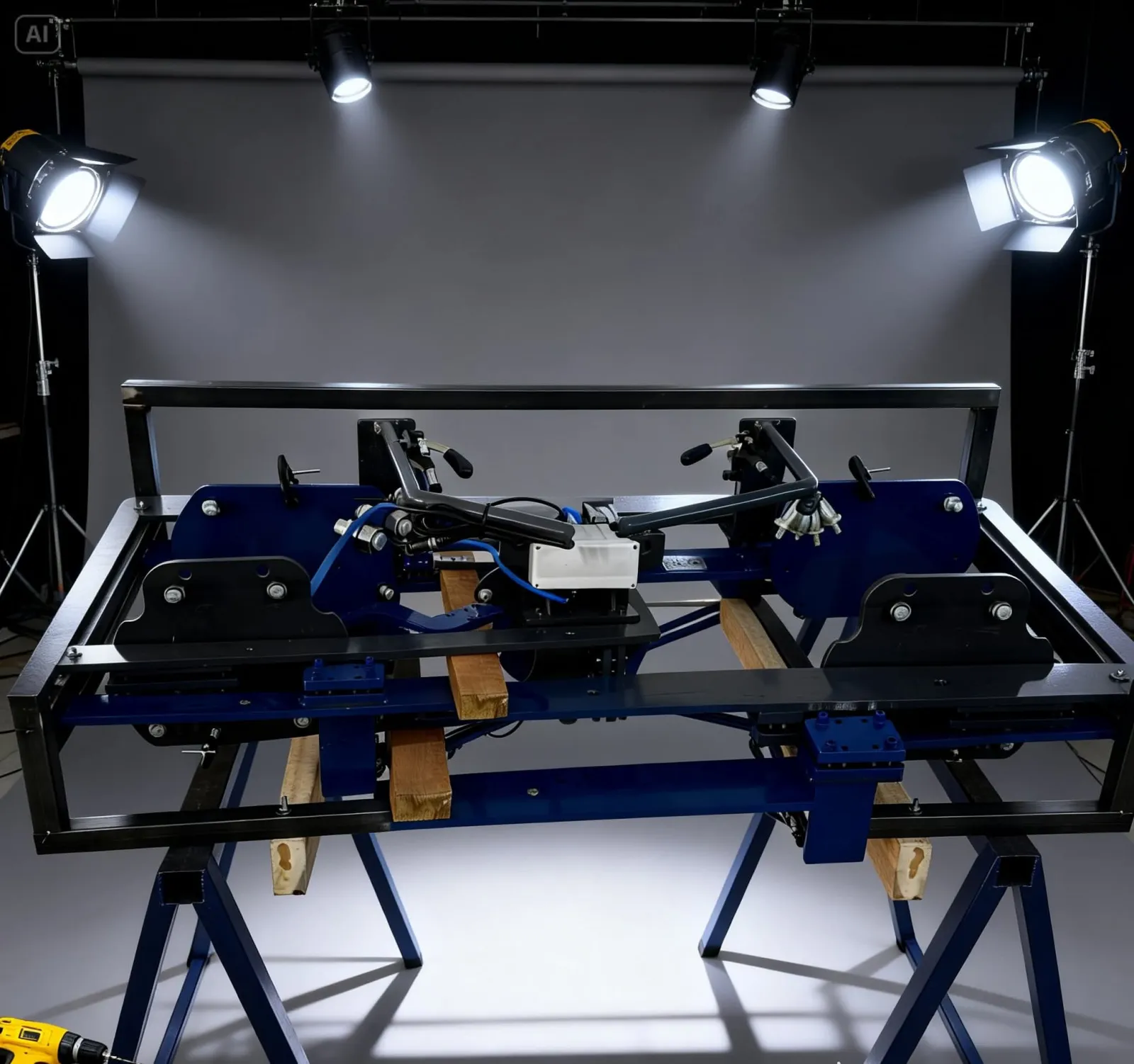 Gabarito para solda robotizada com estrutura azul